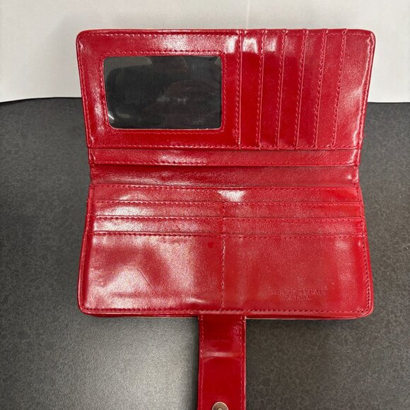 Shag Wear Vegan Leather Wallet – Red Brick Floral & Bakery Shop Street Scene LG - Picture 5 of 11